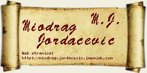 Miodrag Jordačević vizit kartica